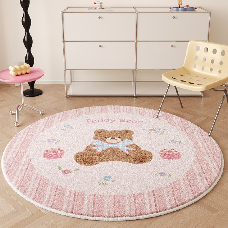 かわいい丸い豪華な装飾カーペット,子供用マット,ピンクの女の - Home Decor Ig のレビューと価格