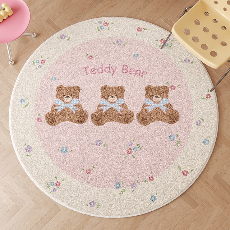 かわいい丸い豪華な装飾カーペット,子供用マット,ピンクの女の - Home Decor Ig のレビューと価格