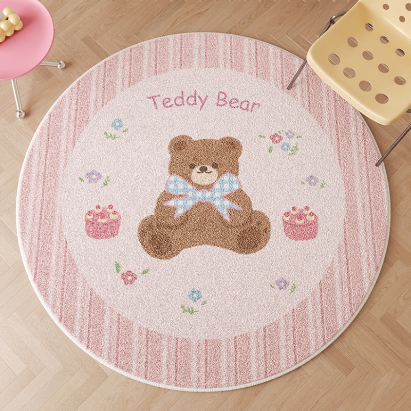 かわいい丸い豪華な装飾カーペット,子供用マット,ピンクの女の - Home Decor Ig のレビューと価格