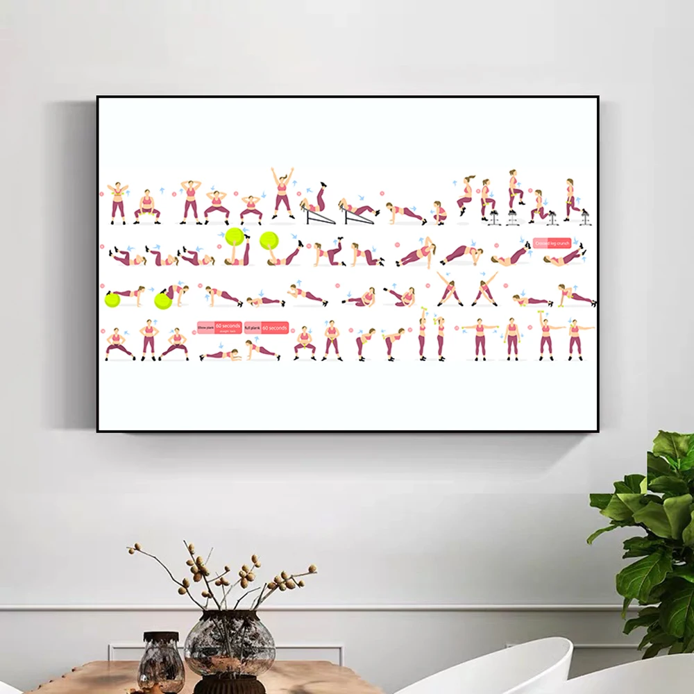 シルク生地の壁のポスター,体操,トレーニング,機械のエクササ - Home Decor Examples のレビューと価格