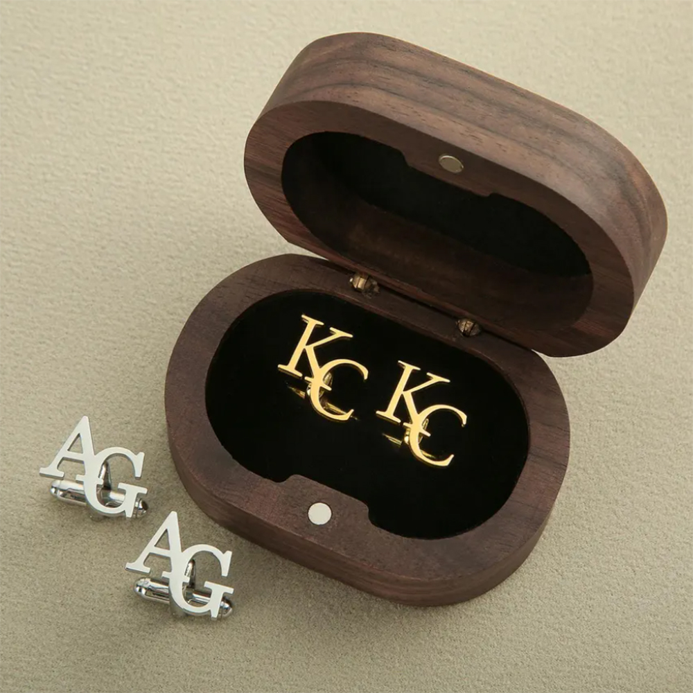 パーソナライズされた頭文字の組み合わせカフスボタン、新郎と花 - Wooden Letter Sign のレビューと価格